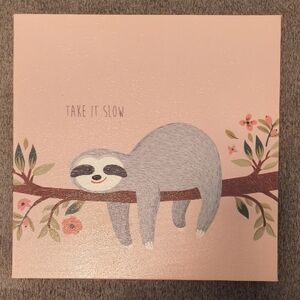 Pink Sloth Wall Art